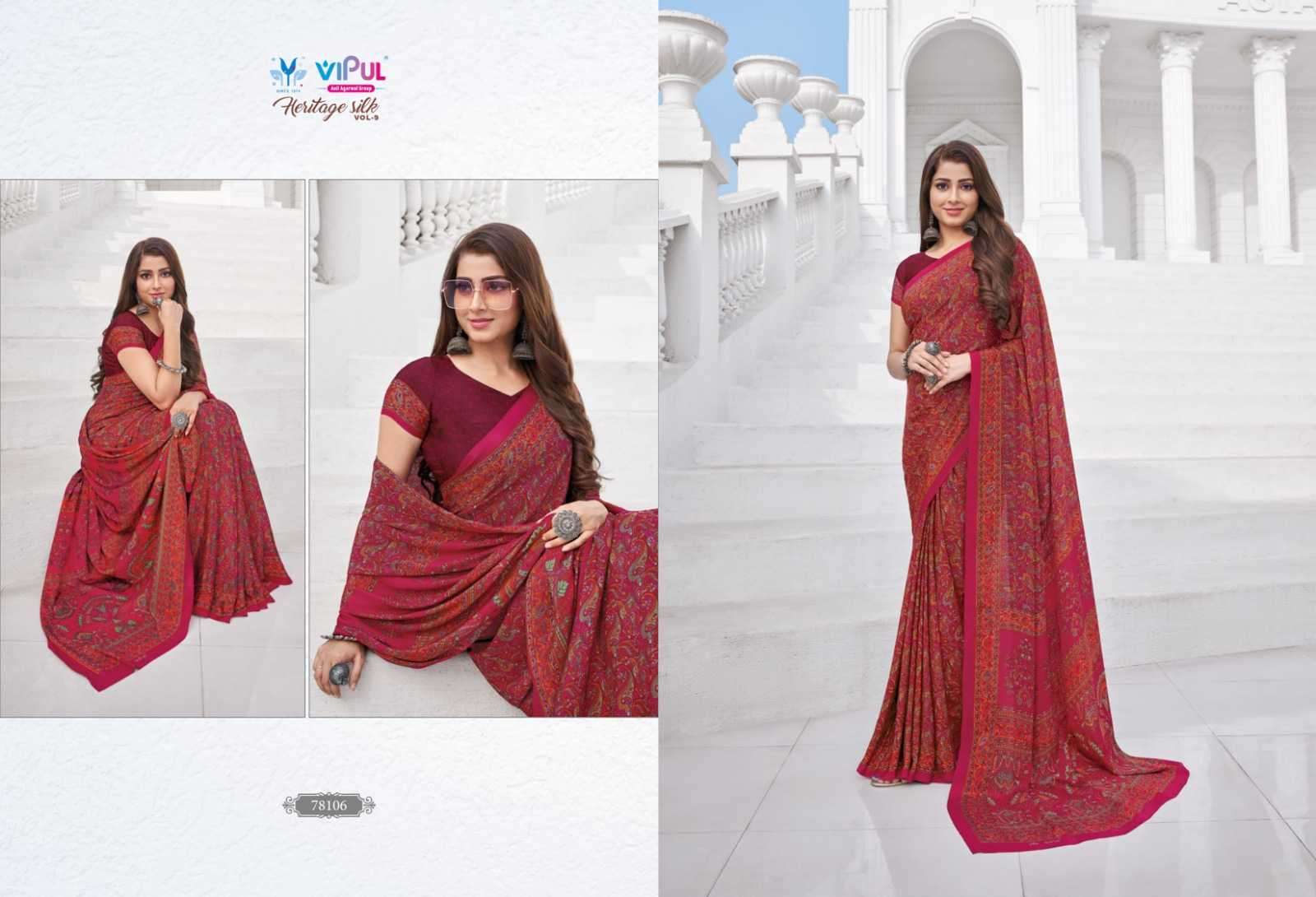 vipul fashion heritage silk vol 9 series 78102-78119 silk saree