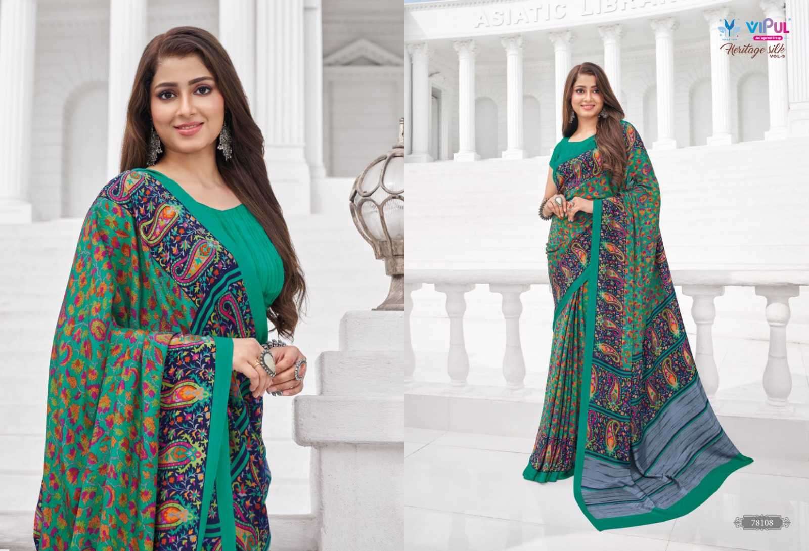 vipul fashion heritage silk vol 9 series 78102-78119 silk saree