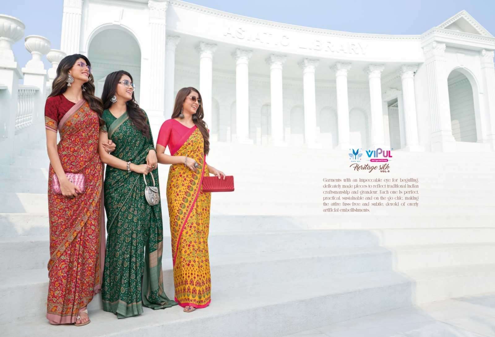 vipul fashion heritage silk vol 9 series 78102-78119 silk saree