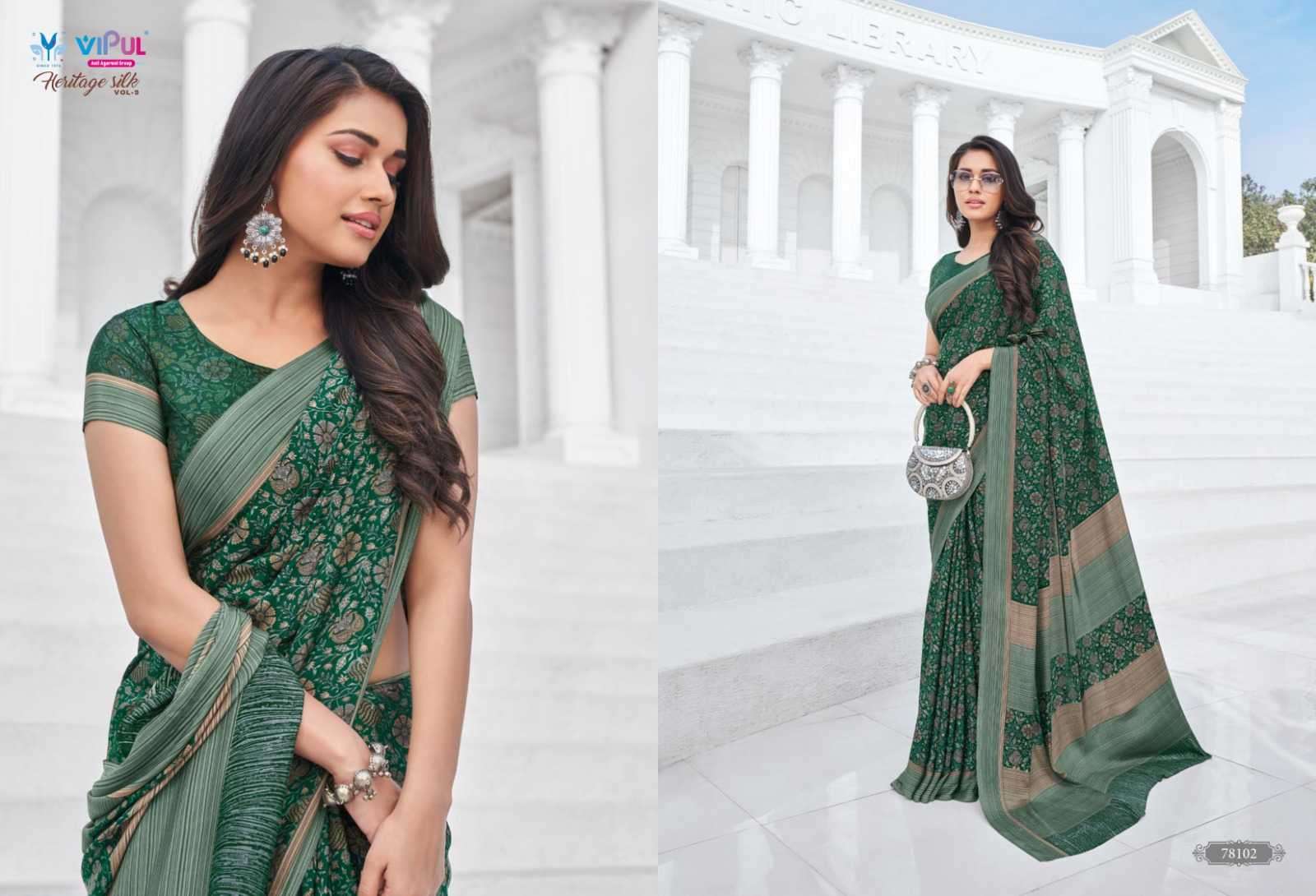 vipul fashion heritage silk vol 9 series 78102-78119 silk saree