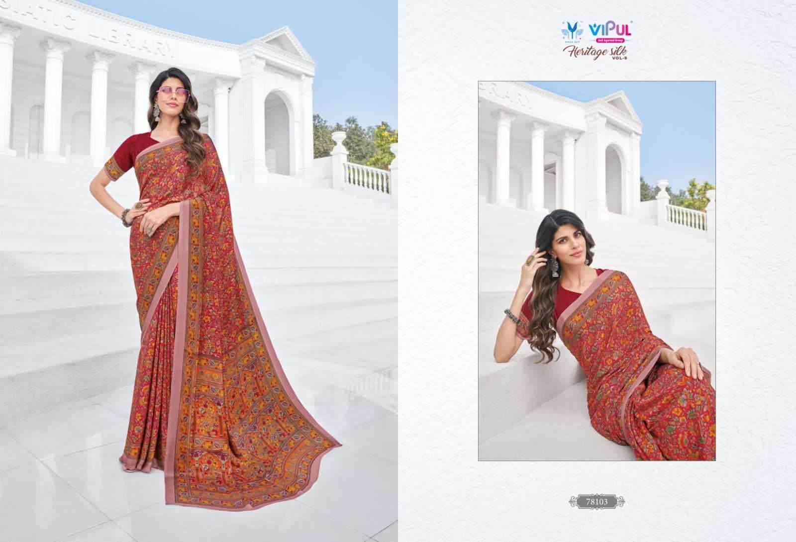 vipul fashion heritage silk vol 9 series 78102-78119 silk saree