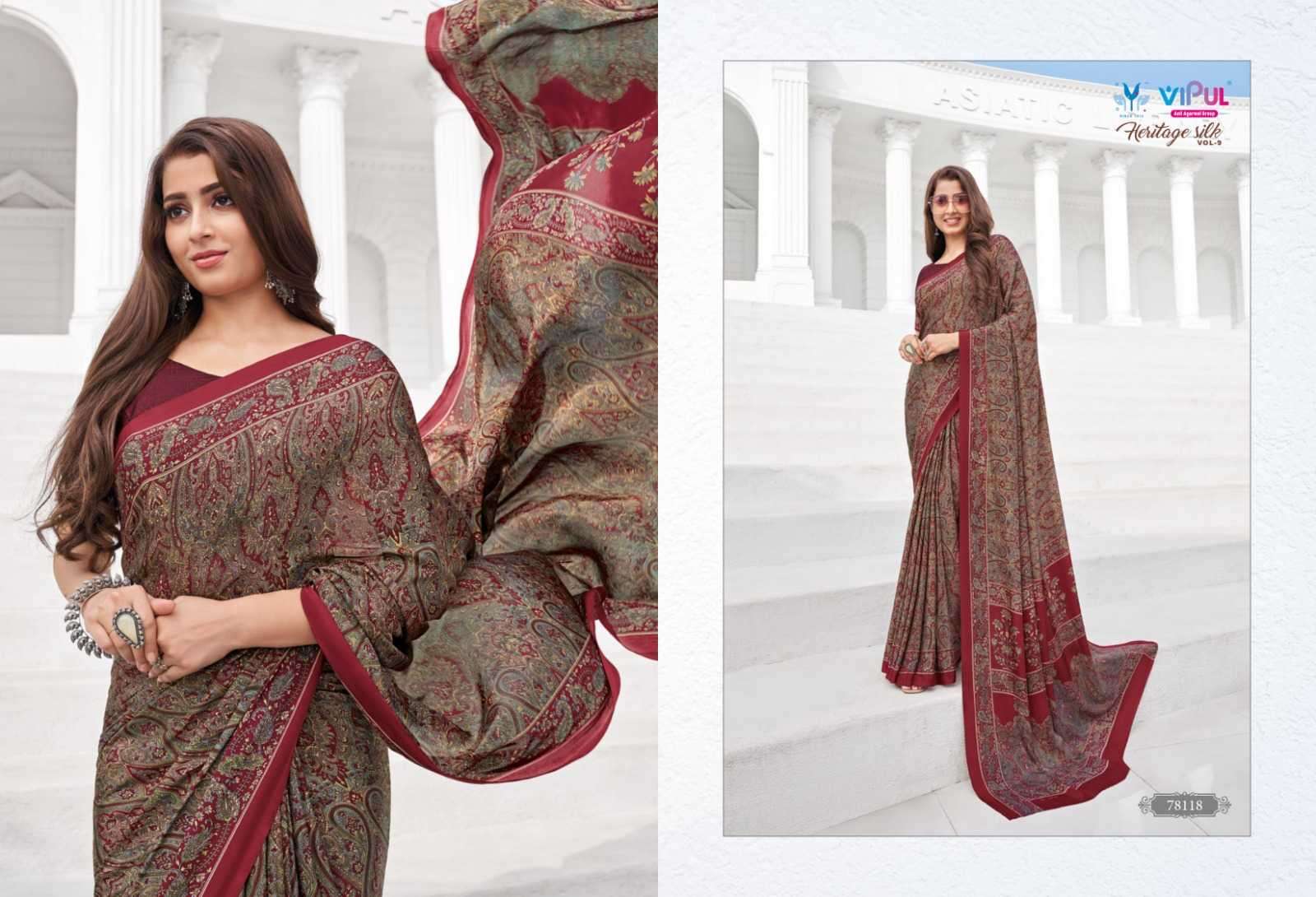 vipul fashion heritage silk vol 9 series 78102-78119 silk saree