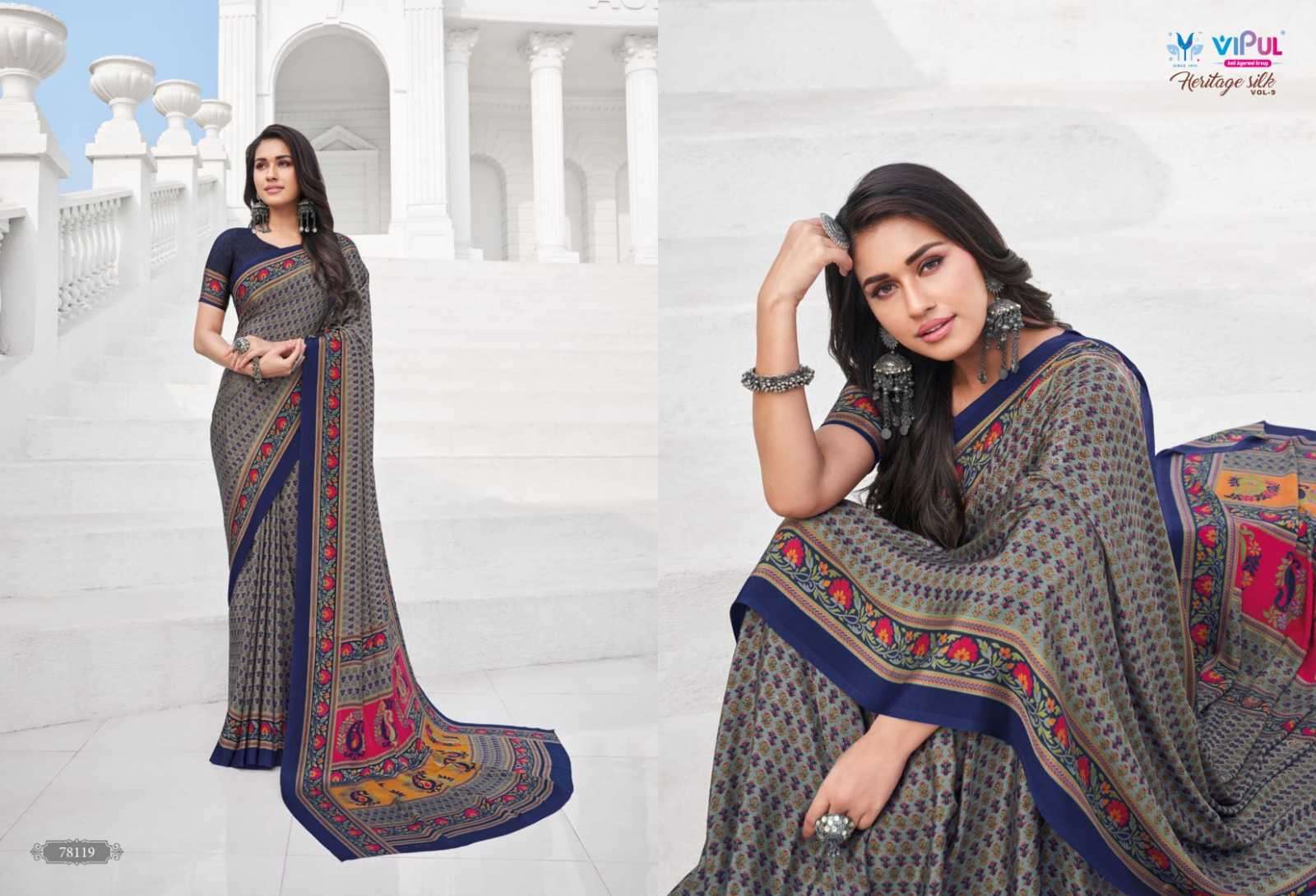 vipul fashion heritage silk vol 9 series 78102-78119 silk saree