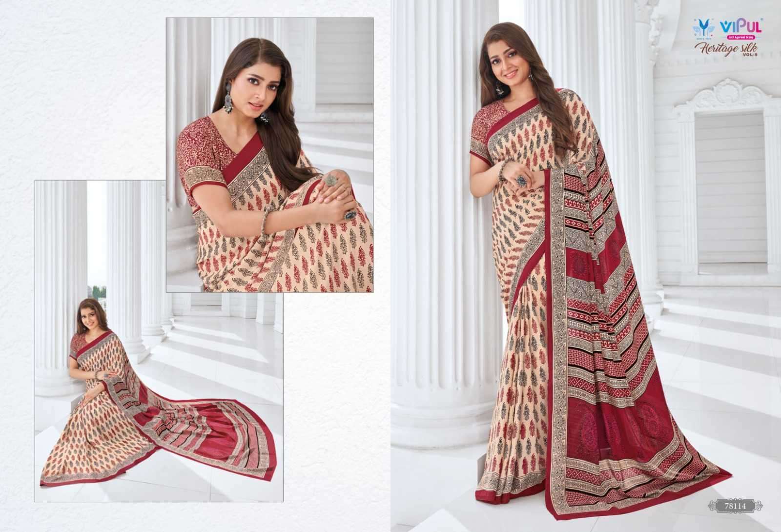 vipul fashion heritage silk vol 9 series 78102-78119 silk saree