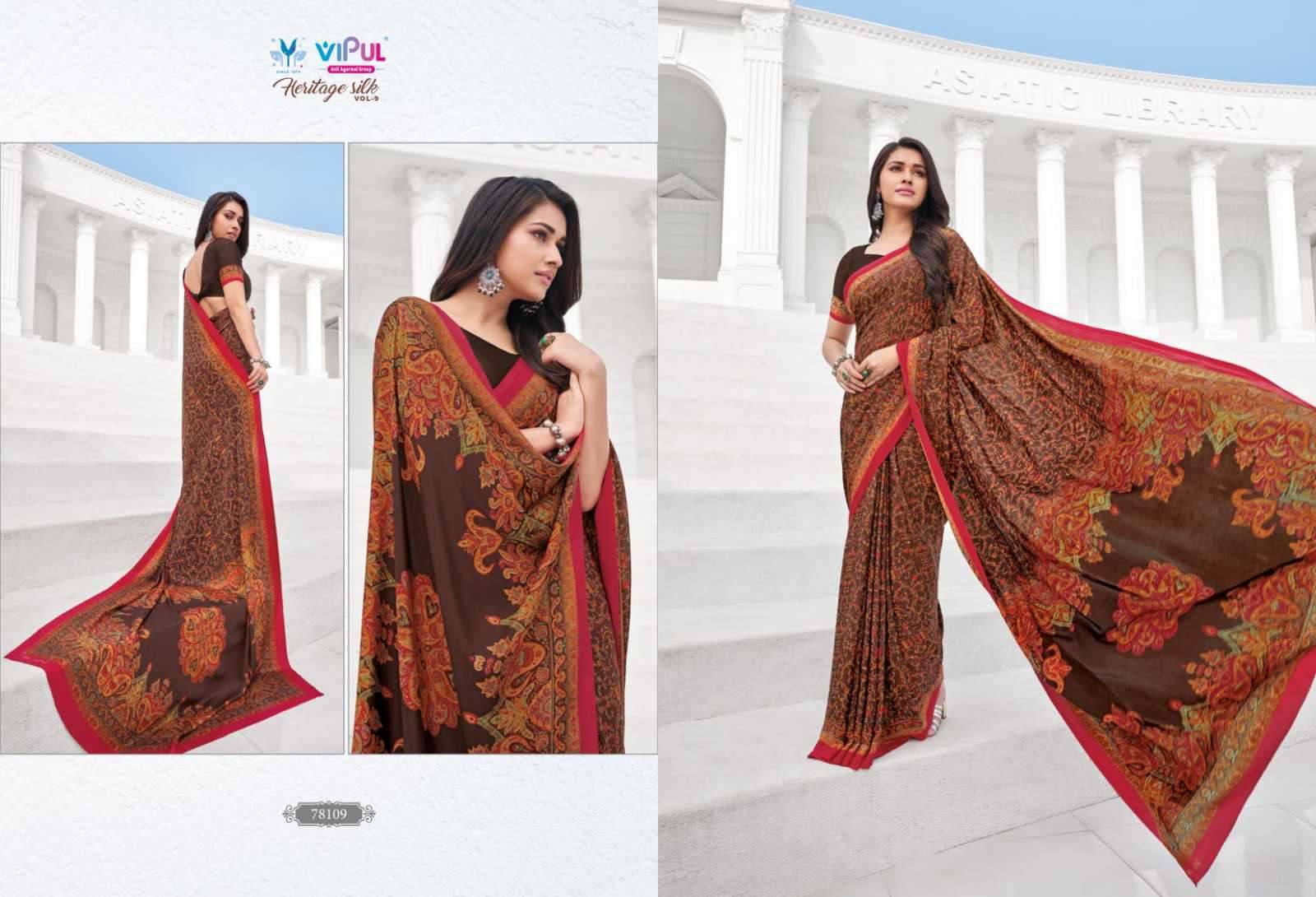 vipul fashion heritage silk vol 9 series 78102-78119 silk saree