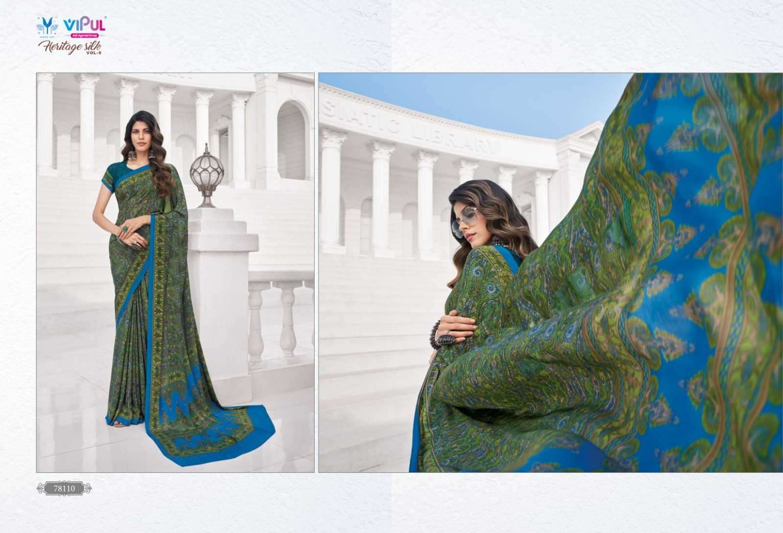 vipul fashion heritage silk vol 9 series 78102-78119 silk saree