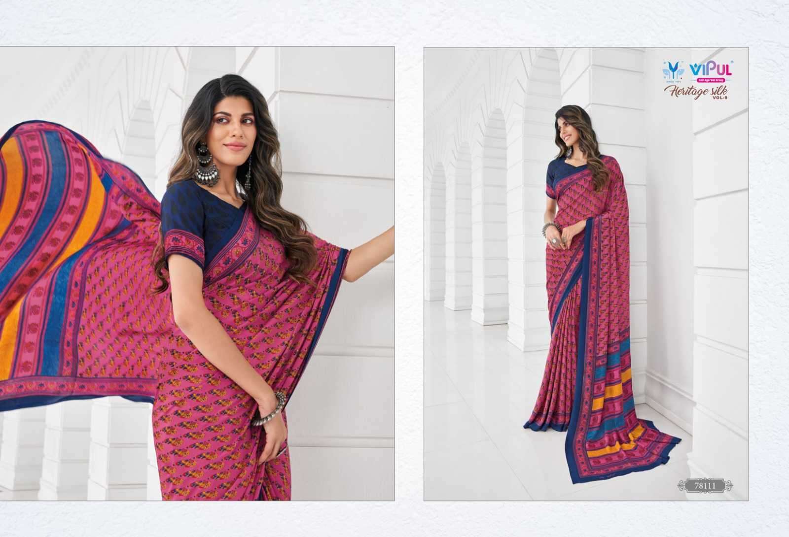vipul fashion heritage silk vol 9 series 78102-78119 silk saree
