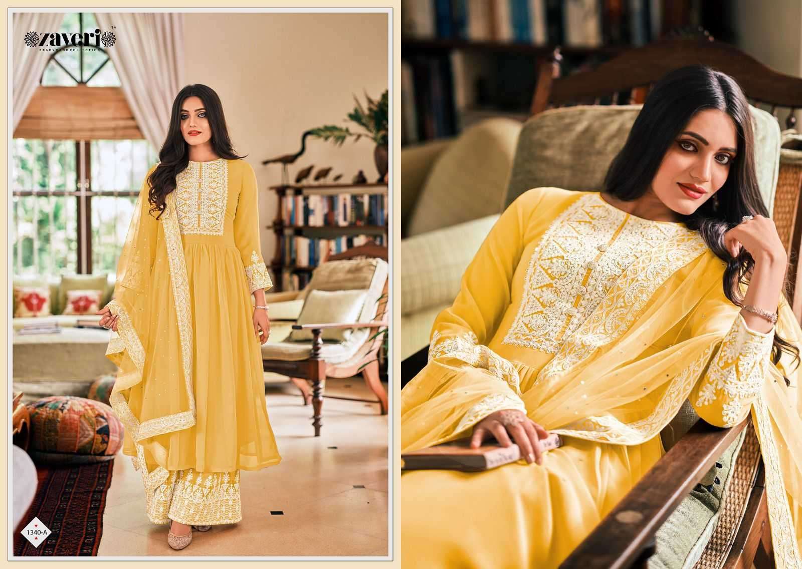 zaveri dil noor series 1340 georgette with embroidery work suit