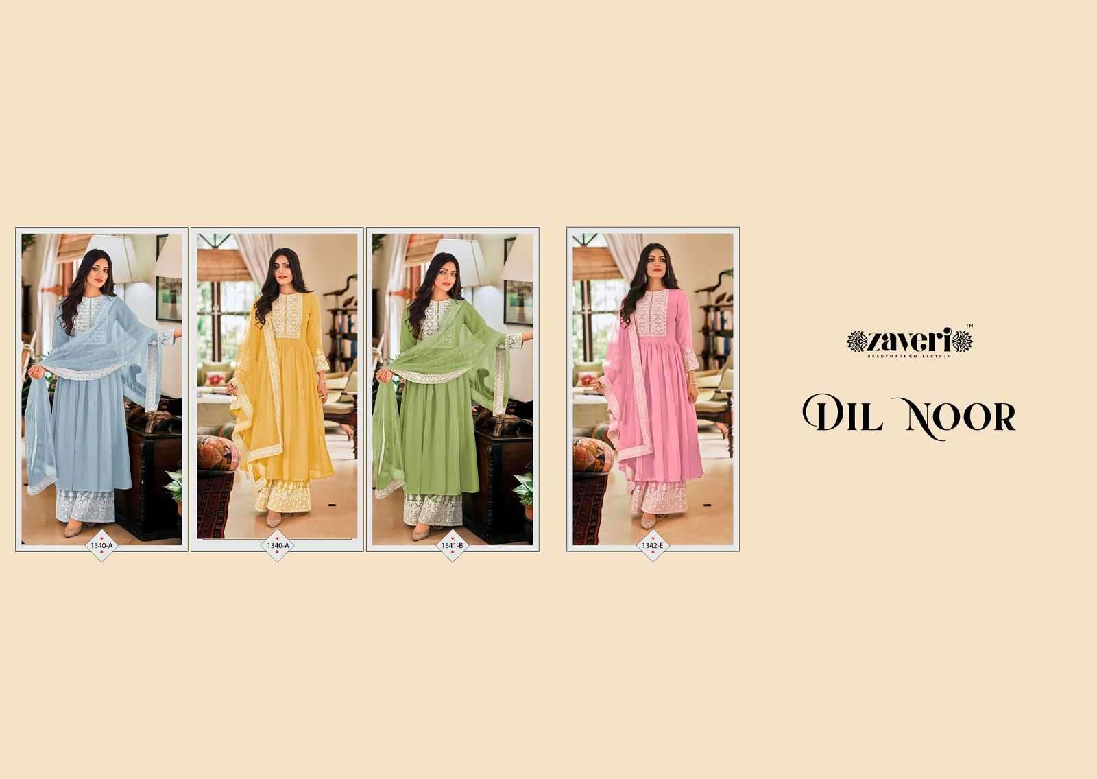 zaveri dil noor series 1340 georgette with embroidery work suit