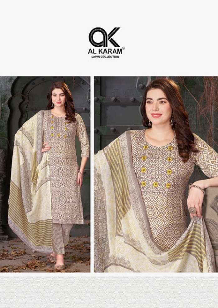 Al Karam Heritage Self Embroidery Work Vol-2 series 2001-2012 Pure Cotton suit