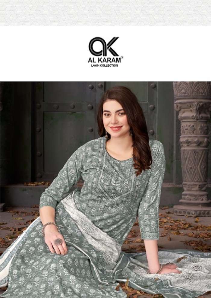 Al Karam Heritage Self Embroidery Work Vol-2 series 2001-2012 Pure Cotton suit