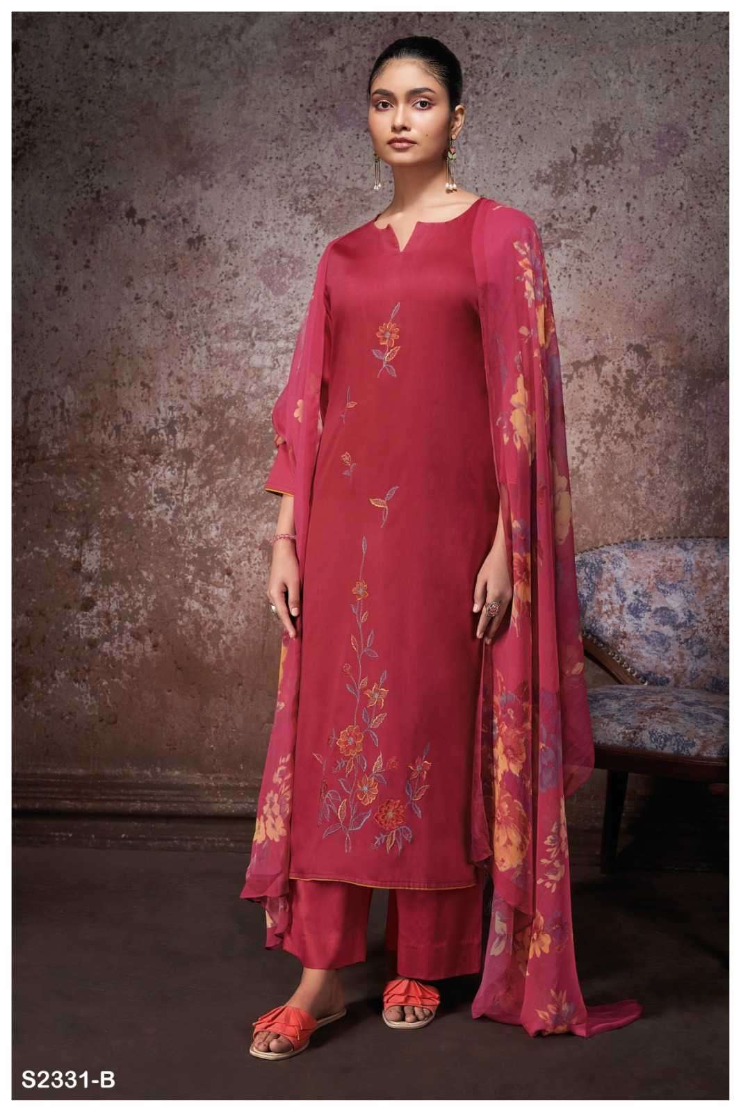 ganga coral 2331 premium cotton silk suit 