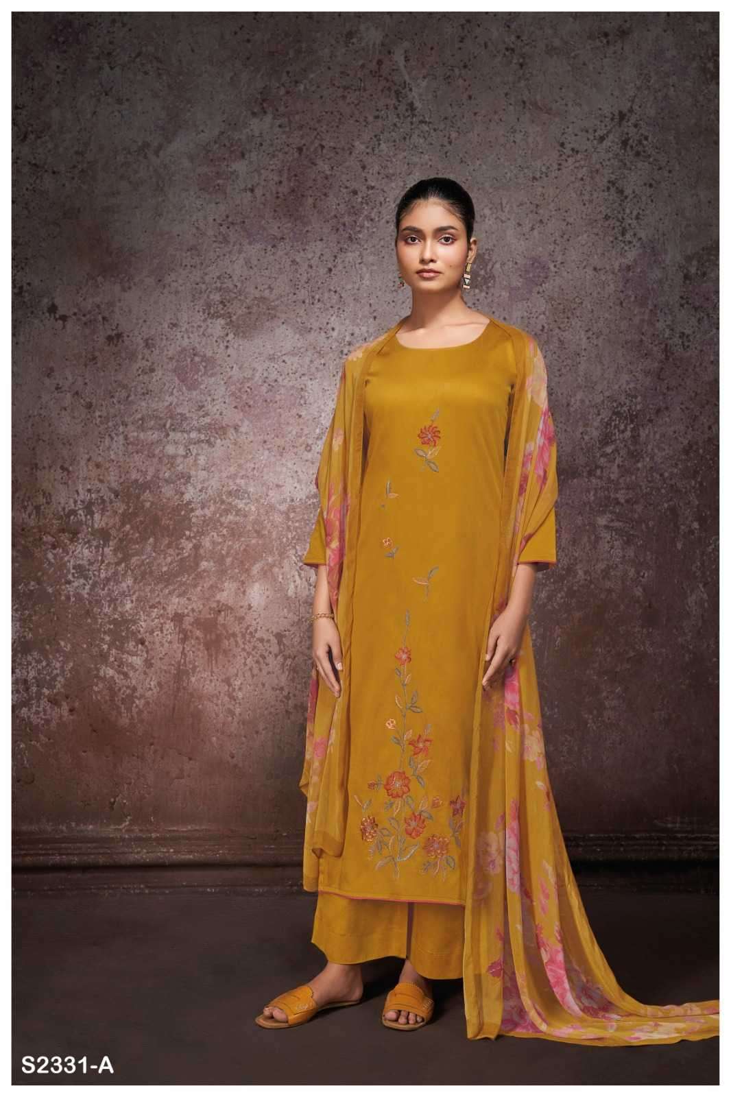 ganga coral 2331 premium cotton silk suit 