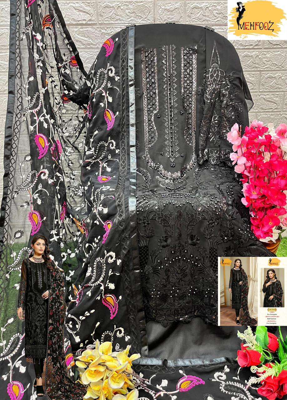 Mehfooz Pakistani Work series 1014 fox Jorjat work Suits