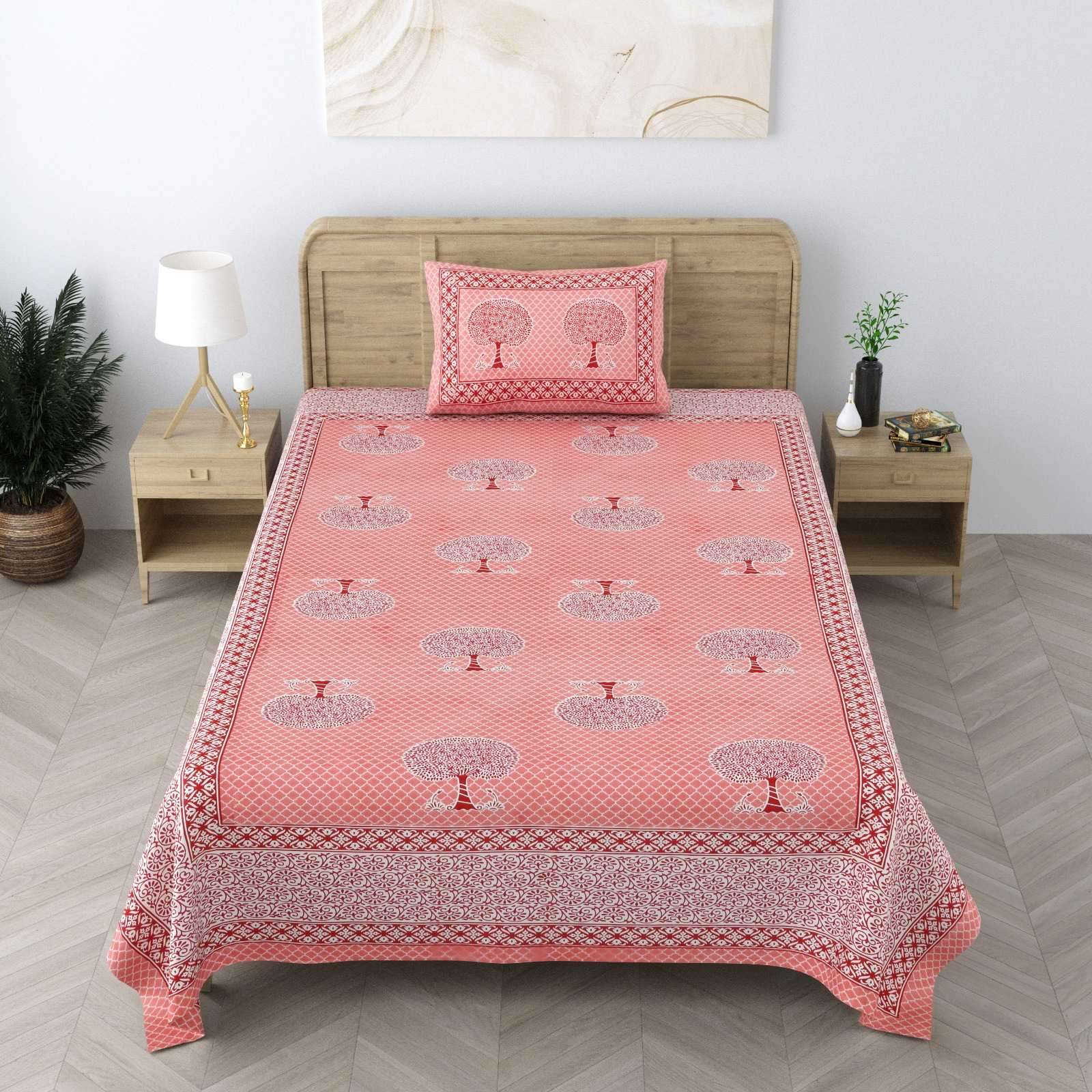 pr heritage jaipuri part 2 cotton two single bedsheet with two pillow cover