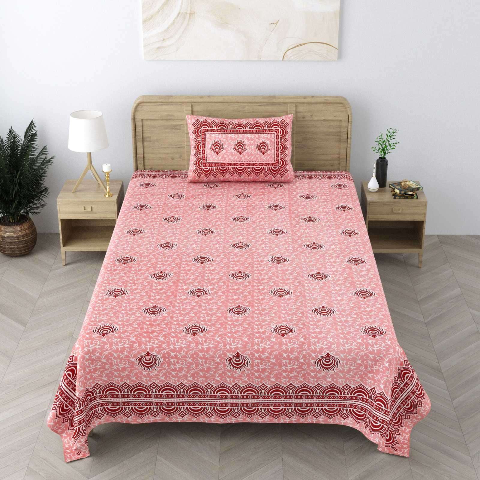 pr heritage jaipuri part 2 cotton two single bedsheet with two pillow cover