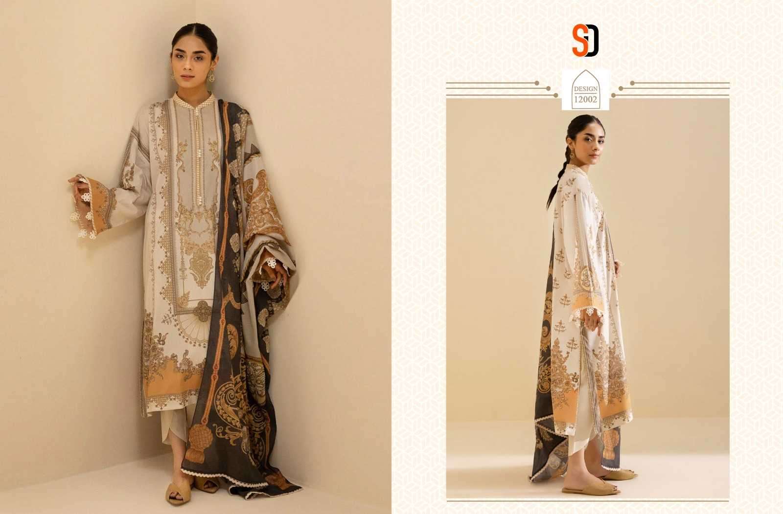 shraddha designer vintage vol 12 series 12001-12004 lawn cotton suit 