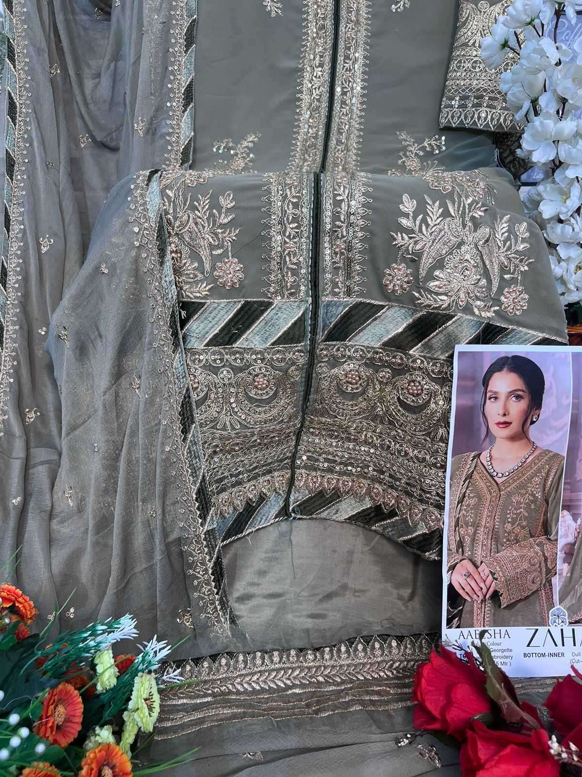 zaha aaeesha vol 2 10119 tuvw hit colors georgette suit 