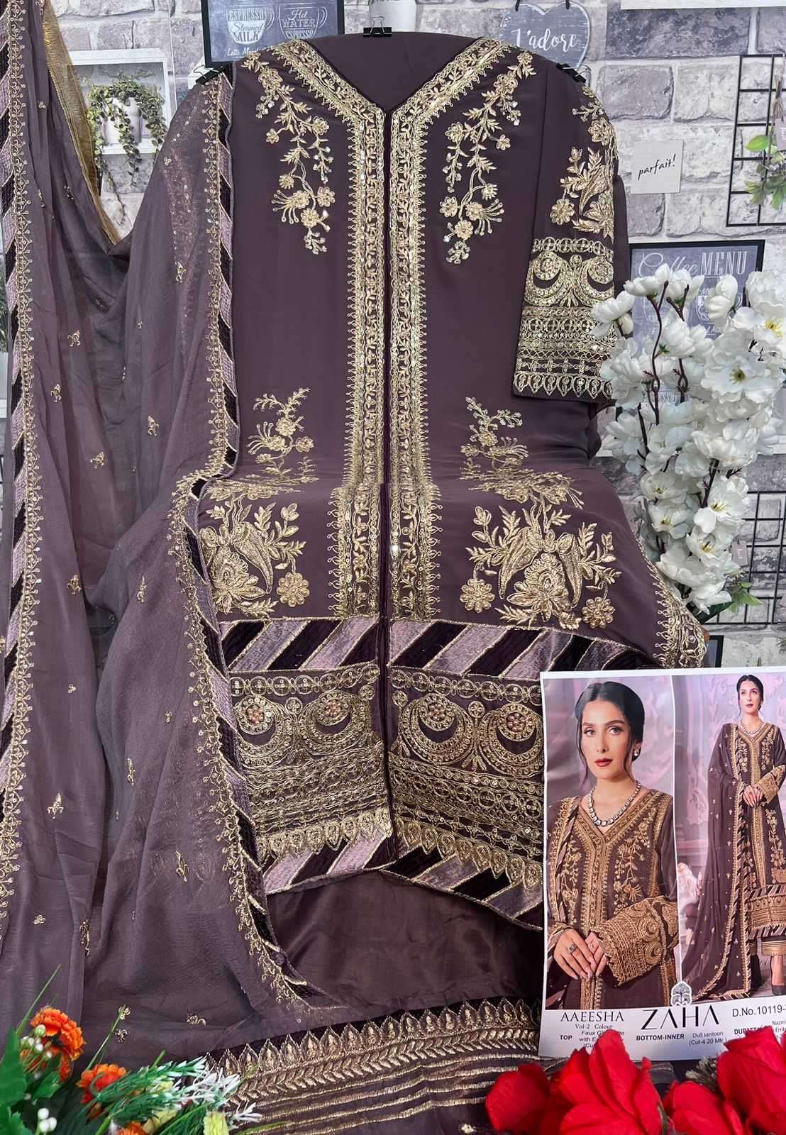 zaha aaeesha vol 2 10119 tuvw hit colors georgette suit 