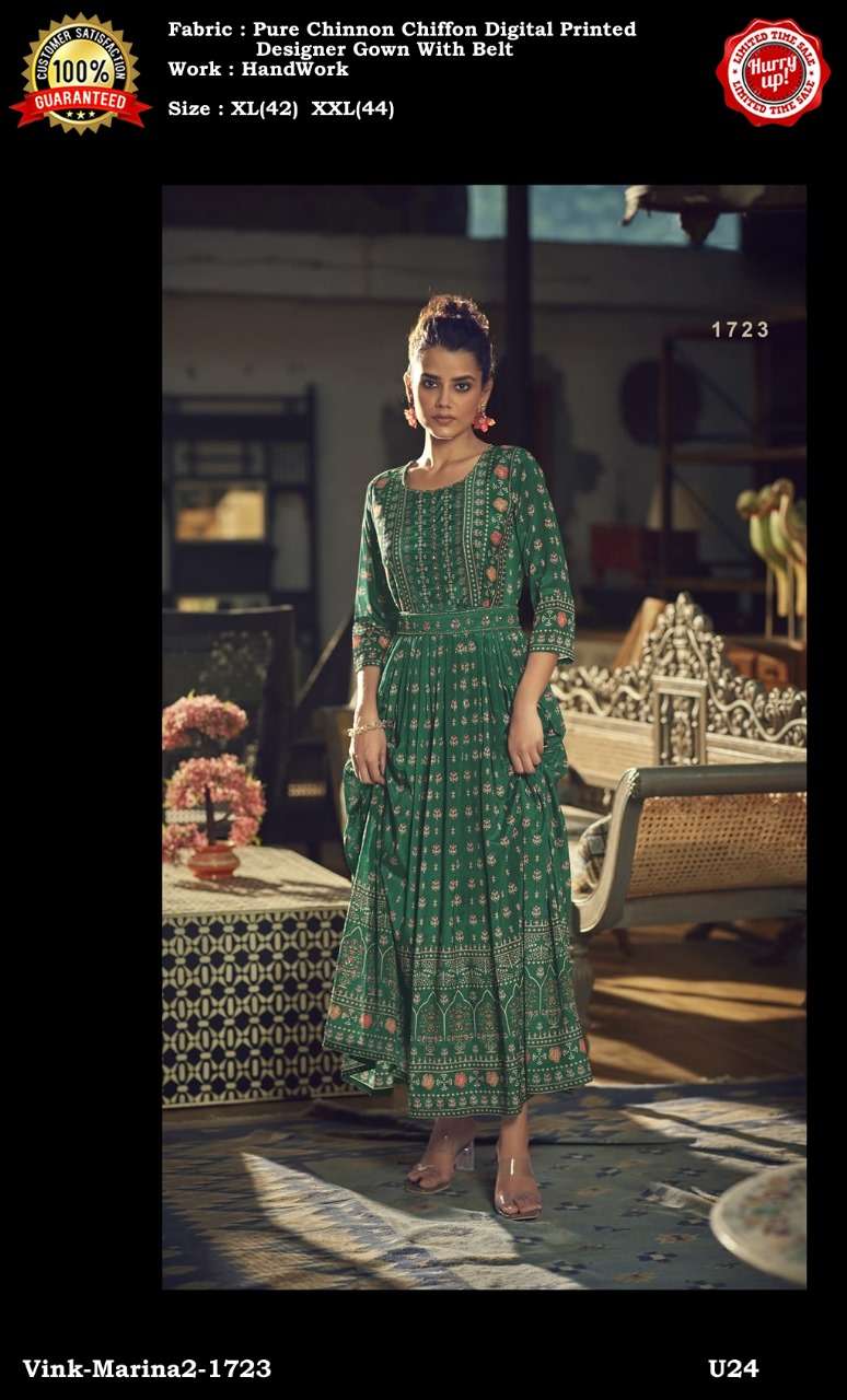 bt-02 designer fancy printed long frock type kurti 