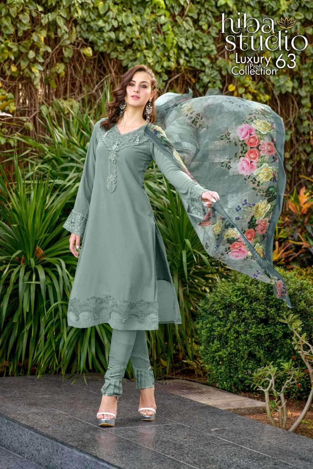 hiba lpc 63 Georgette Fabric tunic is adorned with dainty floral embroideries 