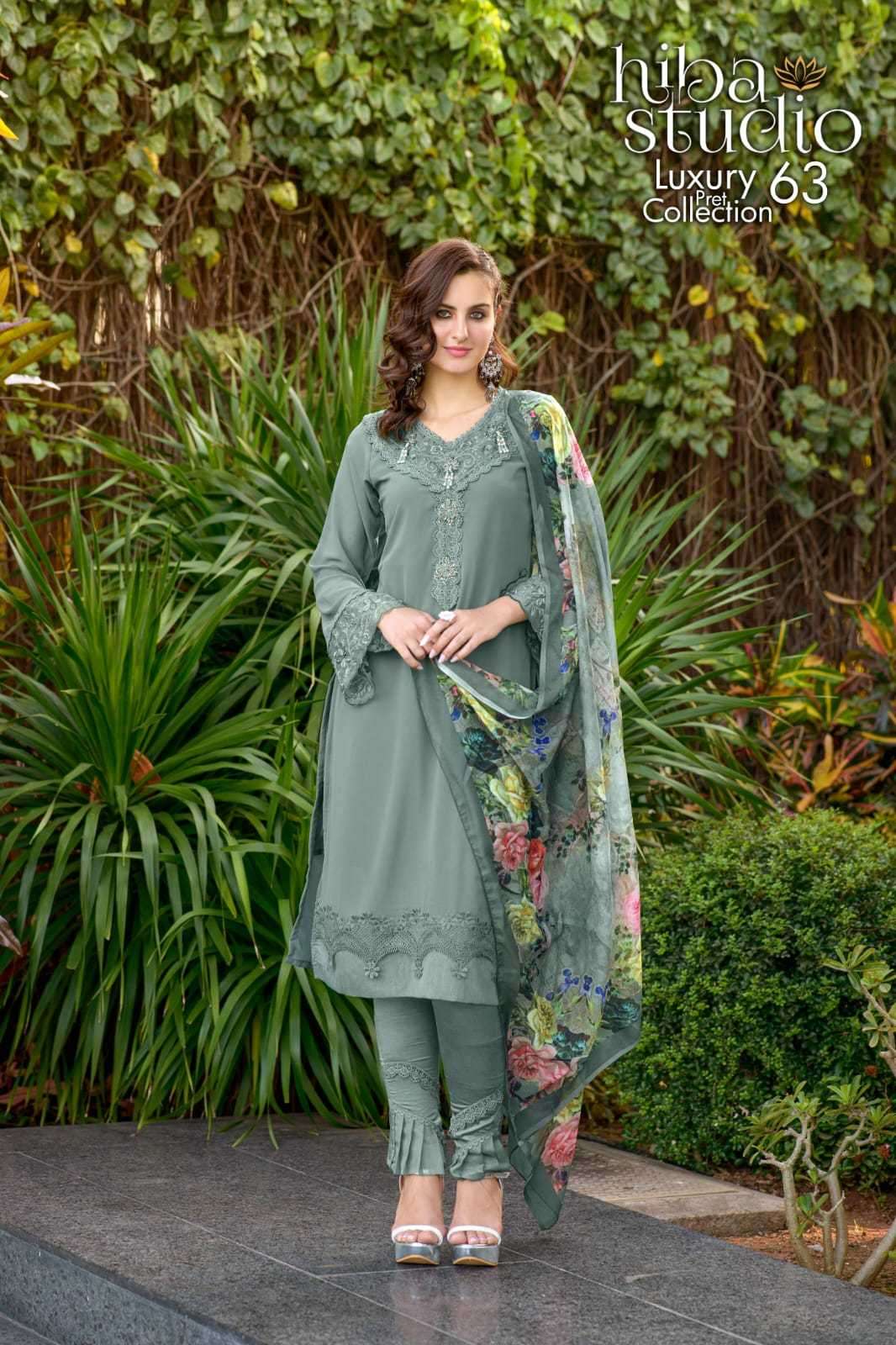 hiba lpc 63 Georgette Fabric tunic is adorned with dainty floral embroideries 