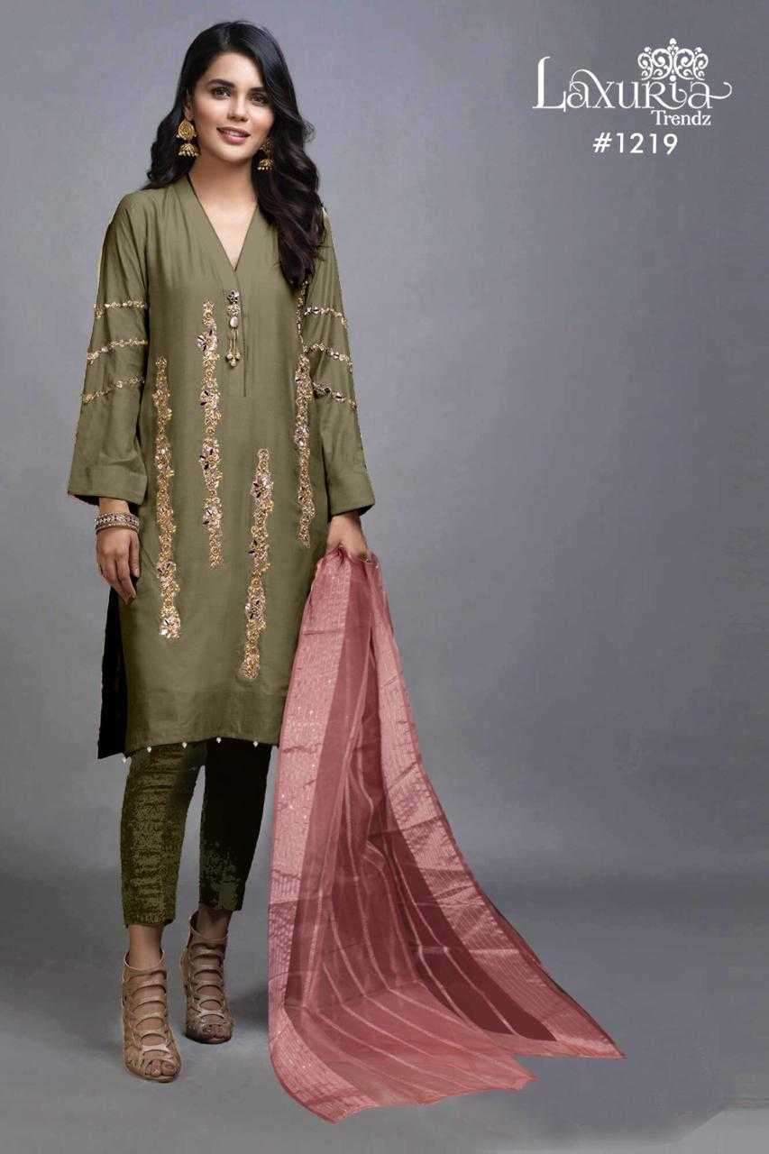 laxuria 1219 new color added Imported Satin readymade suit