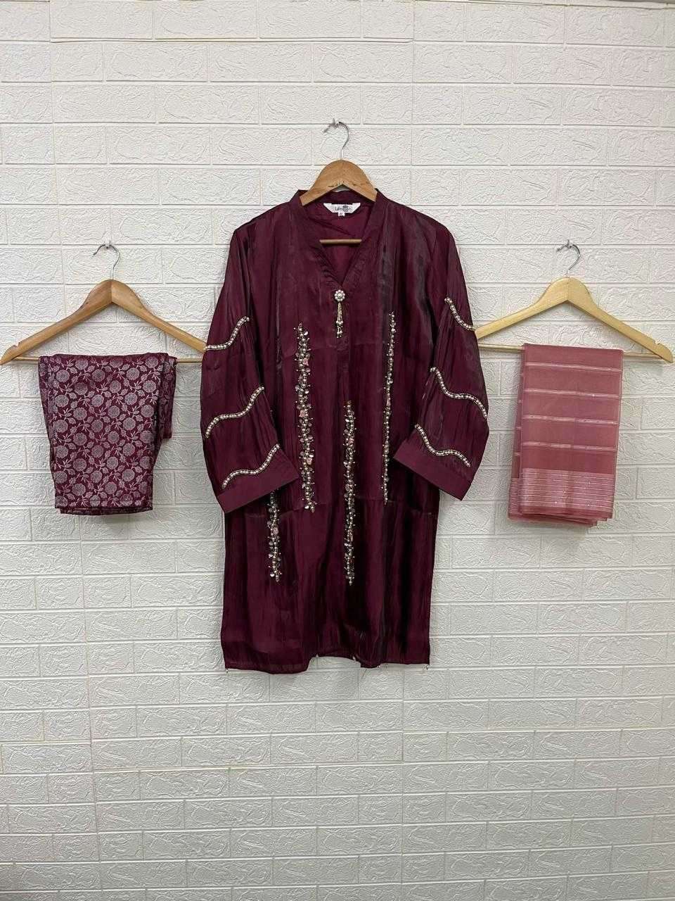 laxuria 1219 new color added Imported Satin readymade suit