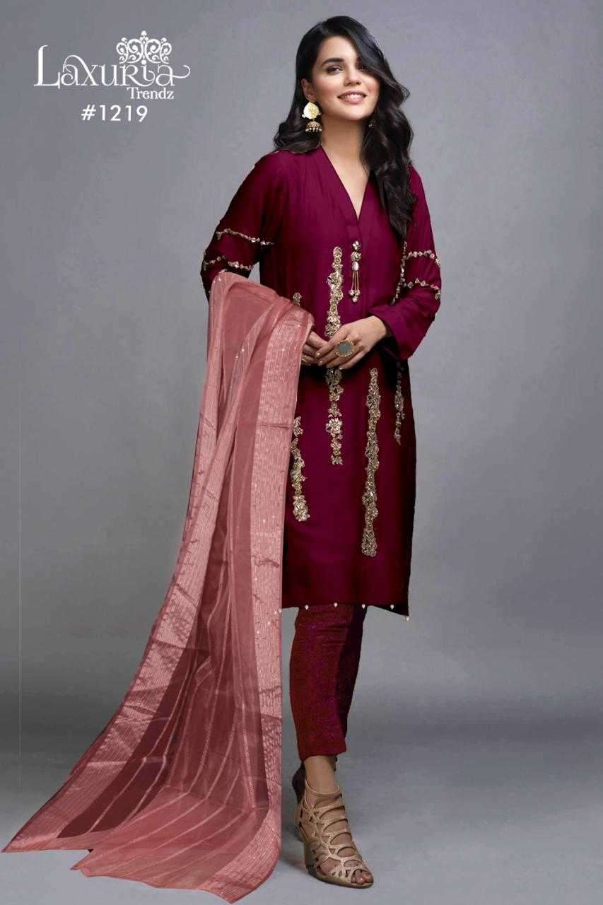 laxuria 1219 new color added Imported Satin readymade suit