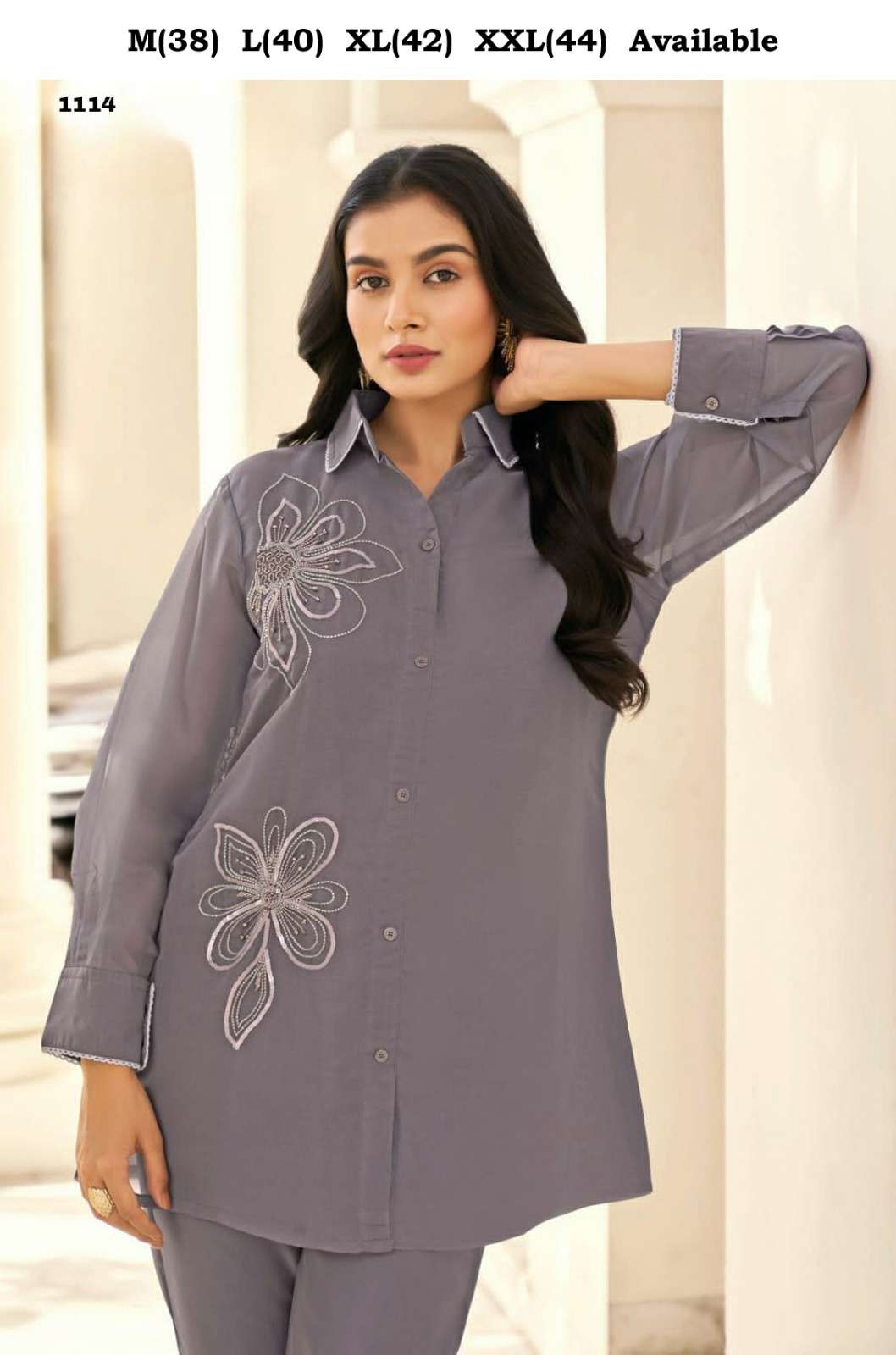 marbels-4 designer Pure Handwork on Viscose Organza premium co-ord sets