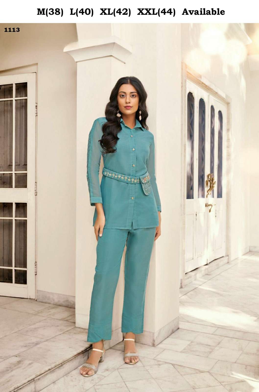 marbels-4 designer Pure Handwork on Viscose Organza premium co-ord sets