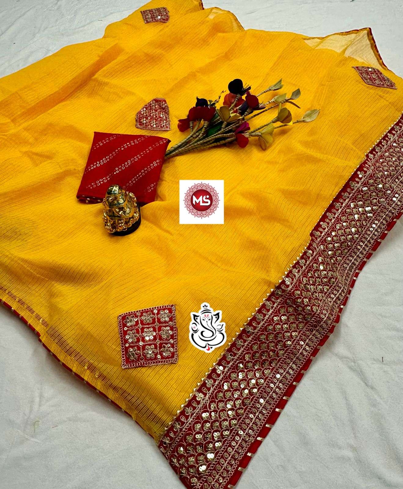ms brand Pure Kota cotton saree with heavy embroidery work 