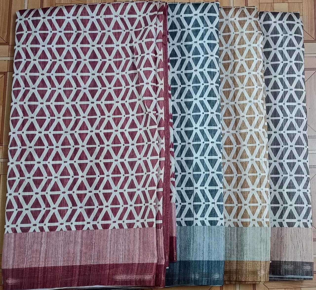 pr 1033 katki jari boder casual wear color matching sarees 