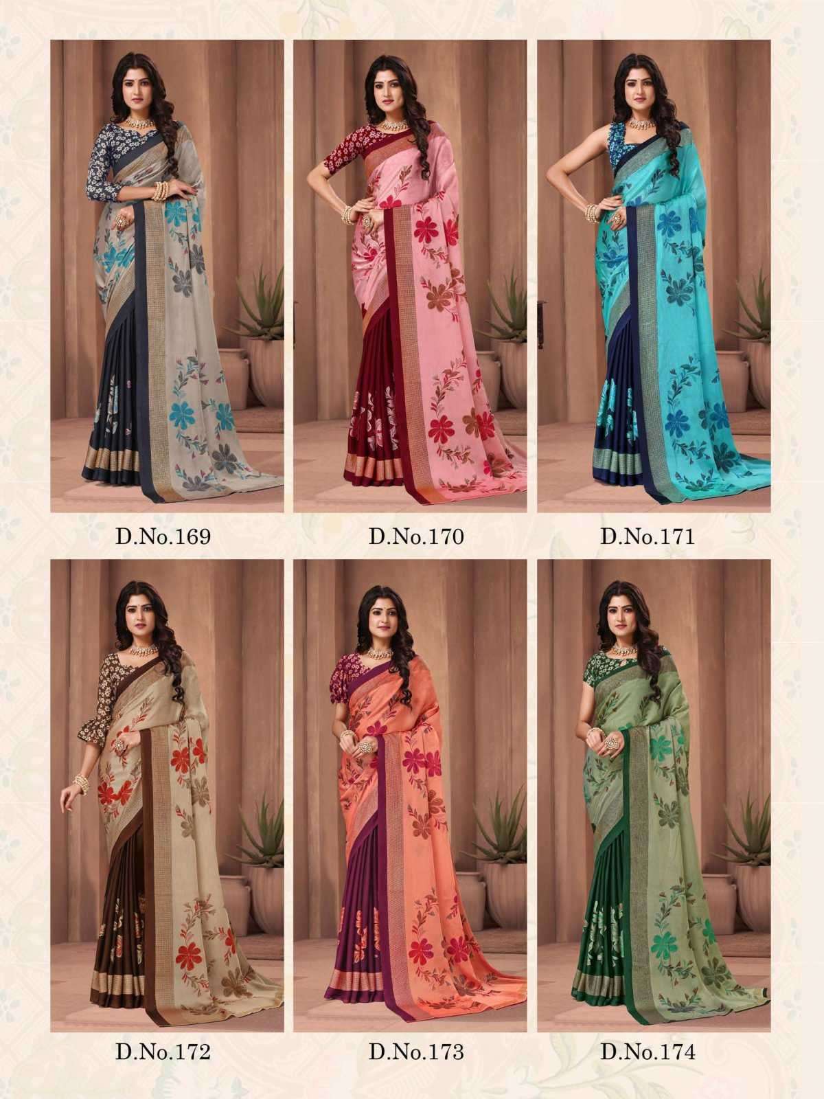 sanjana popcorn vol 29 series 169-174 moss saree