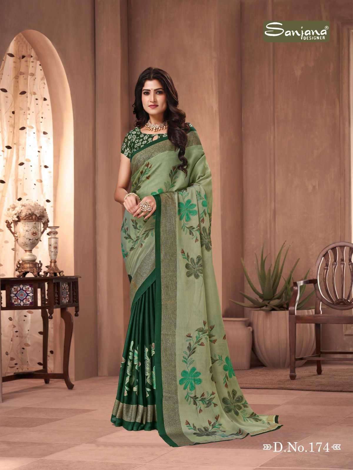 sanjana popcorn vol 29 series 169-174 moss saree