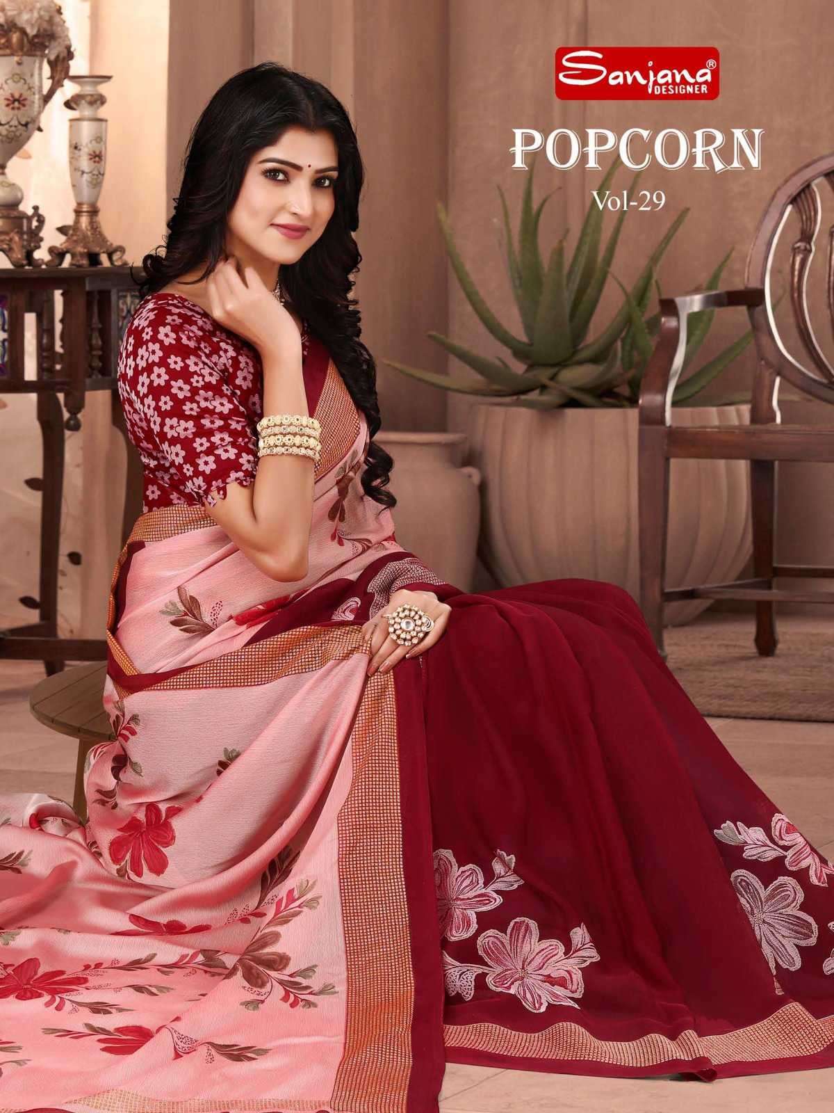 sanjana popcorn vol 29 series 169-174 moss saree