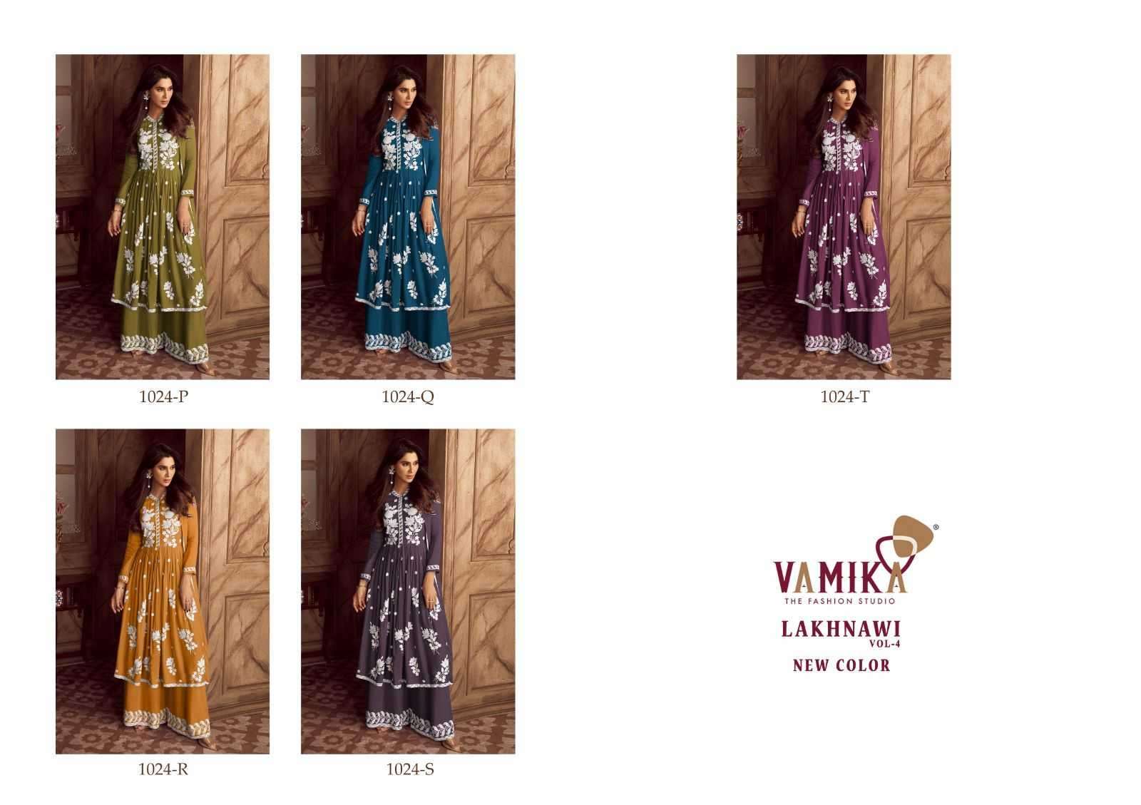 vamika lakhnawi vol 4 new color series 1024 Heavy REYON suit