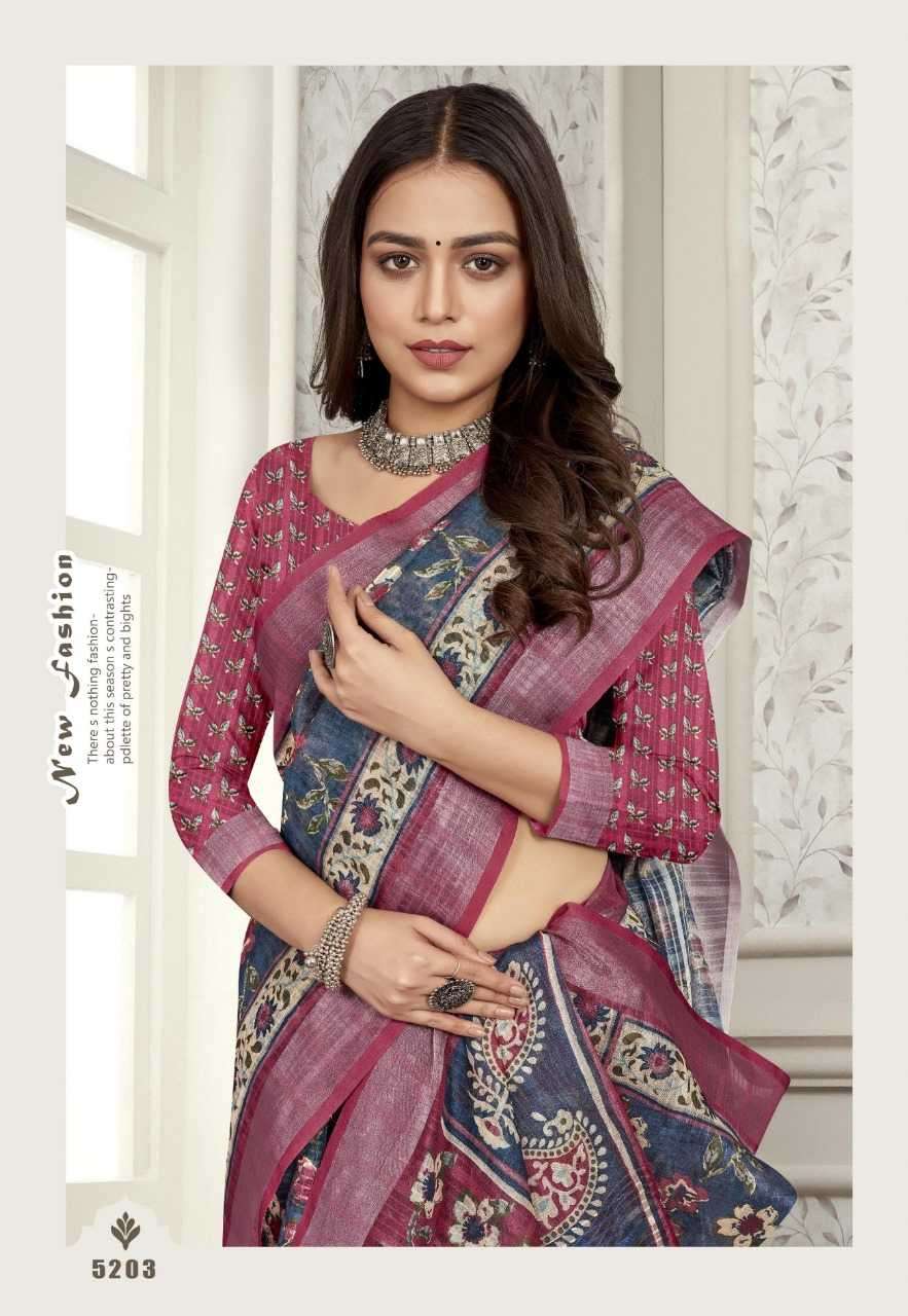vinamra corazo cotton vol 1 series 5201-5208 cotton enex saree