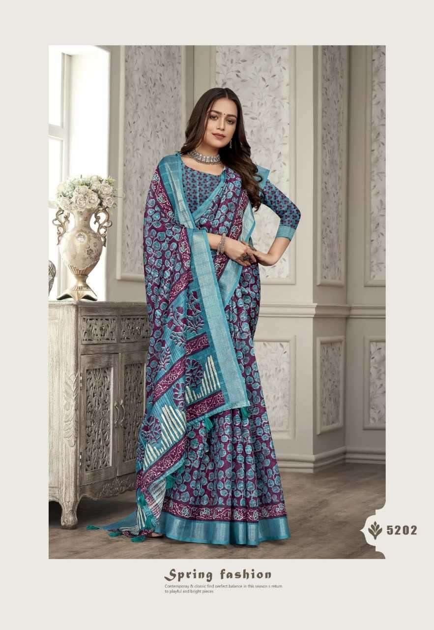 vinamra corazo cotton vol 1 series 5201-5208 cotton enex saree