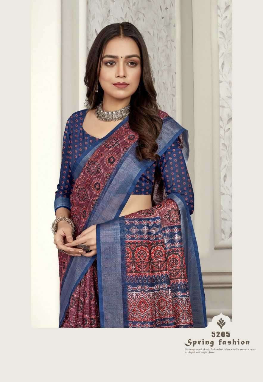 vinamra corazo cotton vol 1 series 5201-5208 cotton enex saree