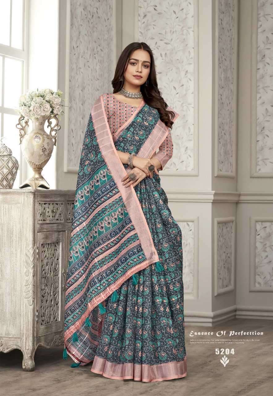 vinamra corazo cotton vol 1 series 5201-5208 cotton enex saree