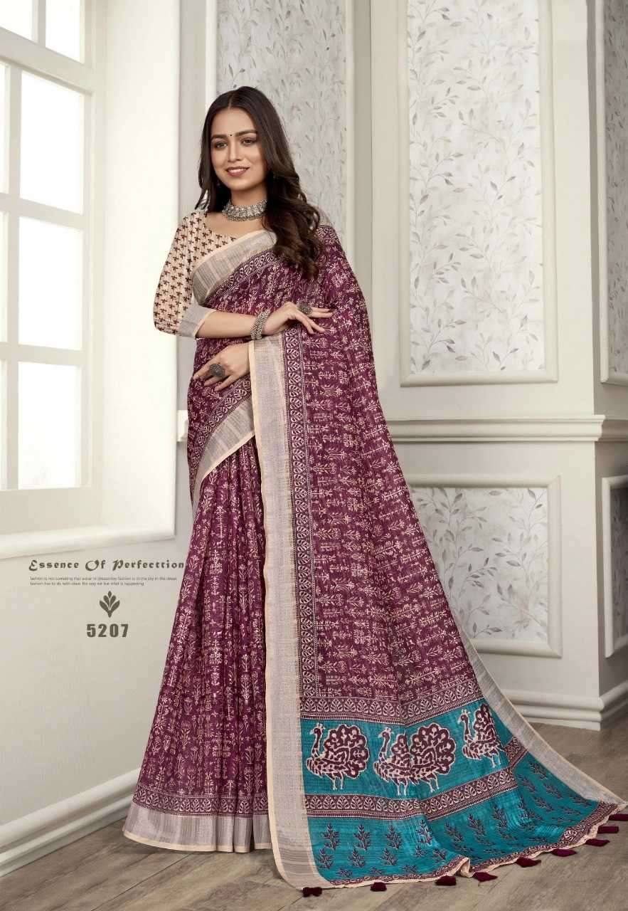 vinamra corazo cotton vol 1 series 5201-5208 cotton enex saree