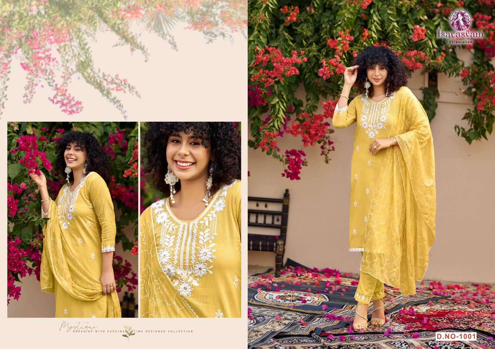 isavasyam cotton sali readymade lucknowi work elegant salwar kameez in plus size