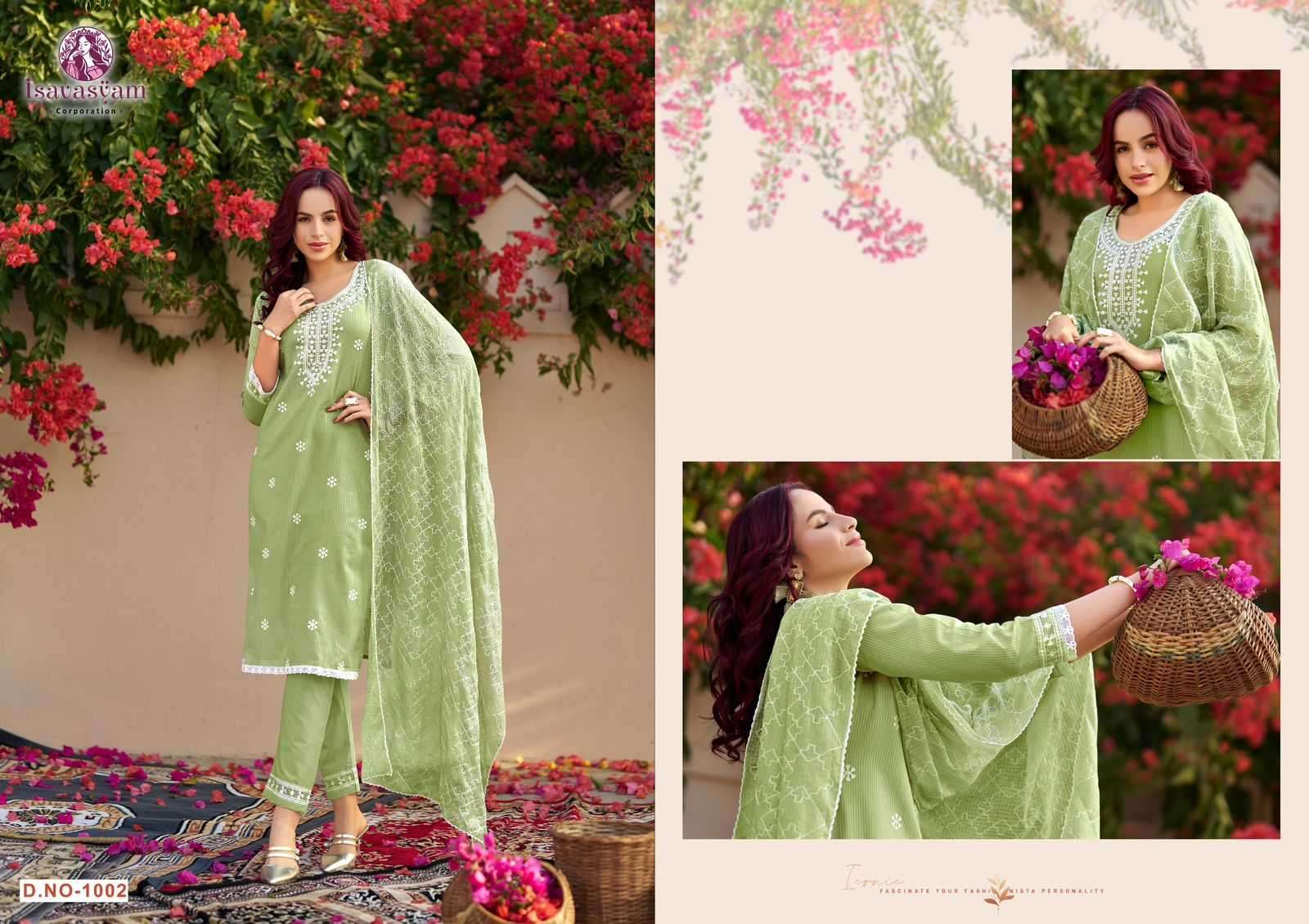 isavasyam cotton sali readymade lucknowi work elegant salwar kameez in plus size