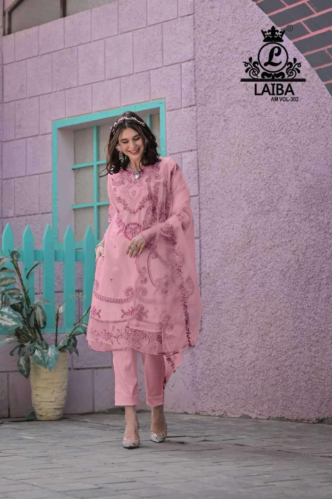 laiba 302 Pure Organza organza shirt is beautifully adorned with  embroidery with handwork 