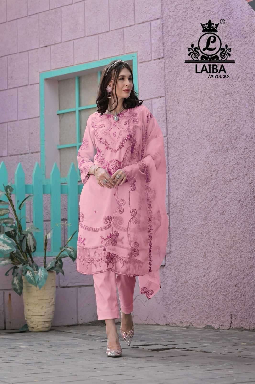 laiba 302 Pure Organza organza shirt is beautifully adorned with  embroidery with handwork 