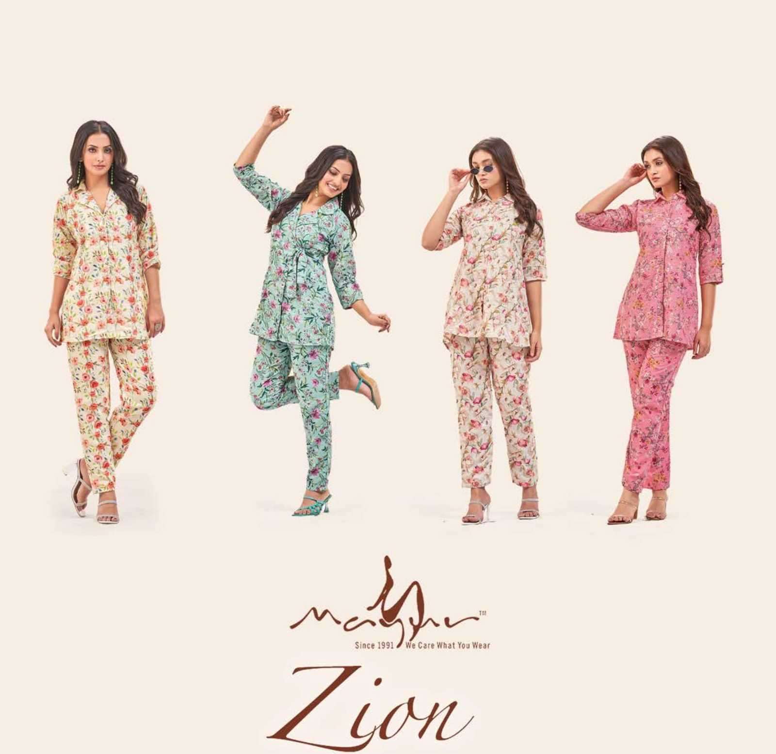 mayur zion vol 1 series 1-4 Pure Chikankari Cotton Cordset