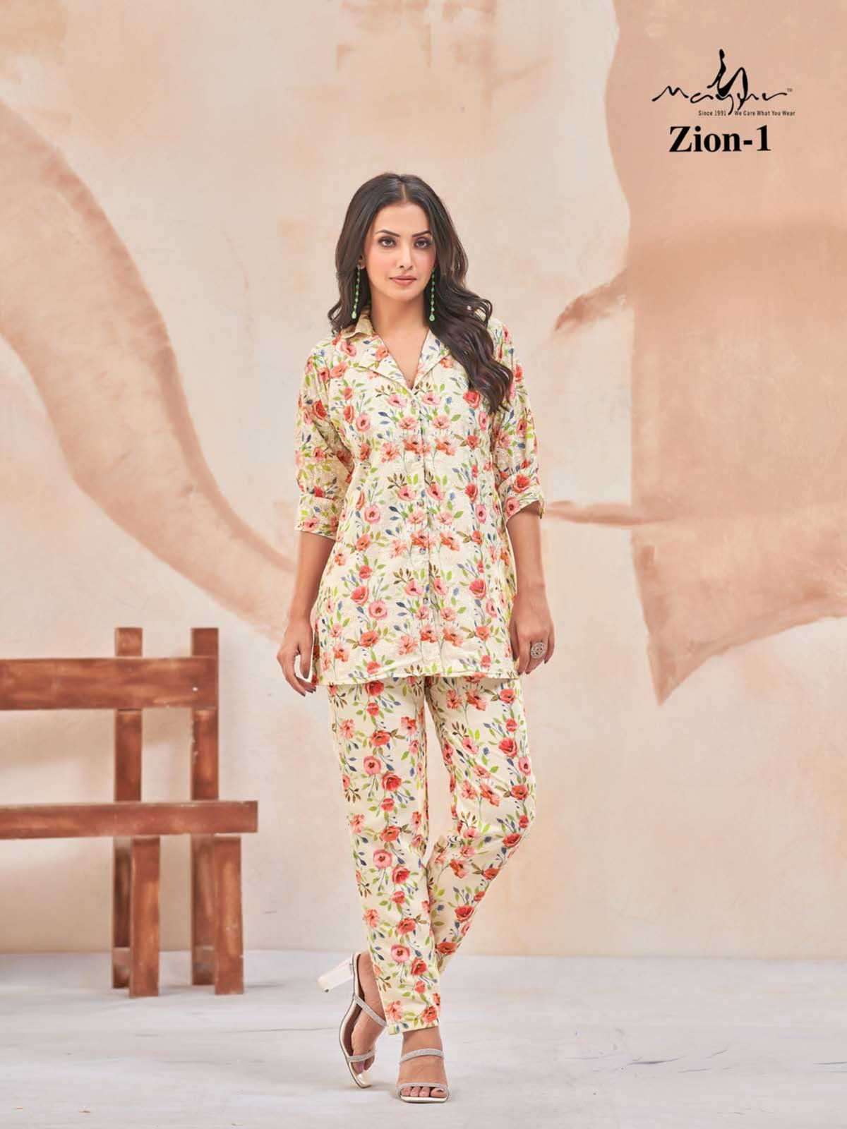 mayur zion vol 1 series 1-4 Pure Chikankari Cotton Cordset