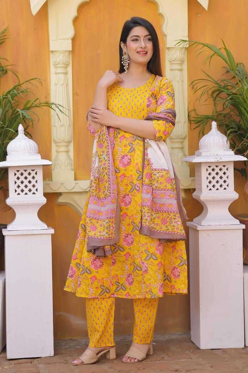 pr cotton block print 3 pcs set work readymade plus sizes combo set