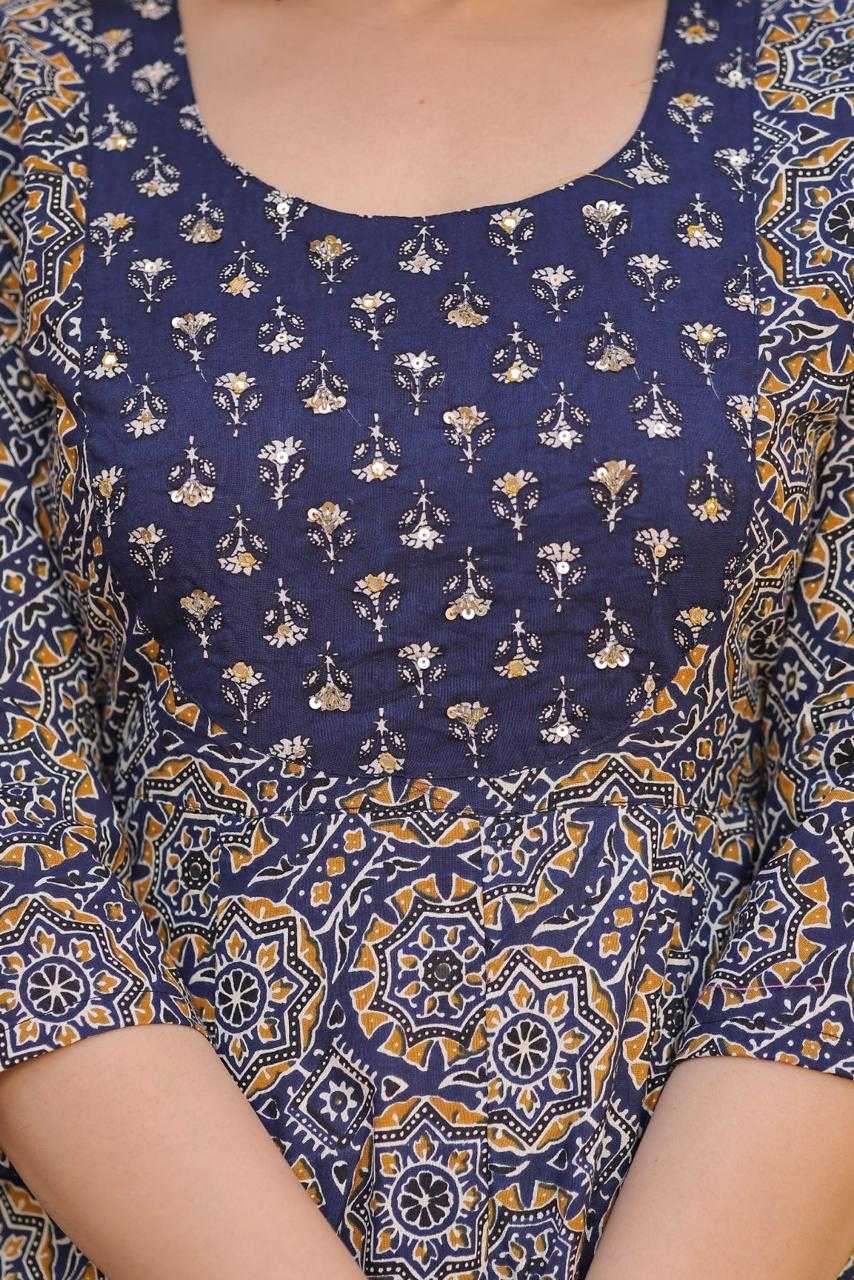 pr cotton block print 3 pcs set work readymade plus sizes combo set